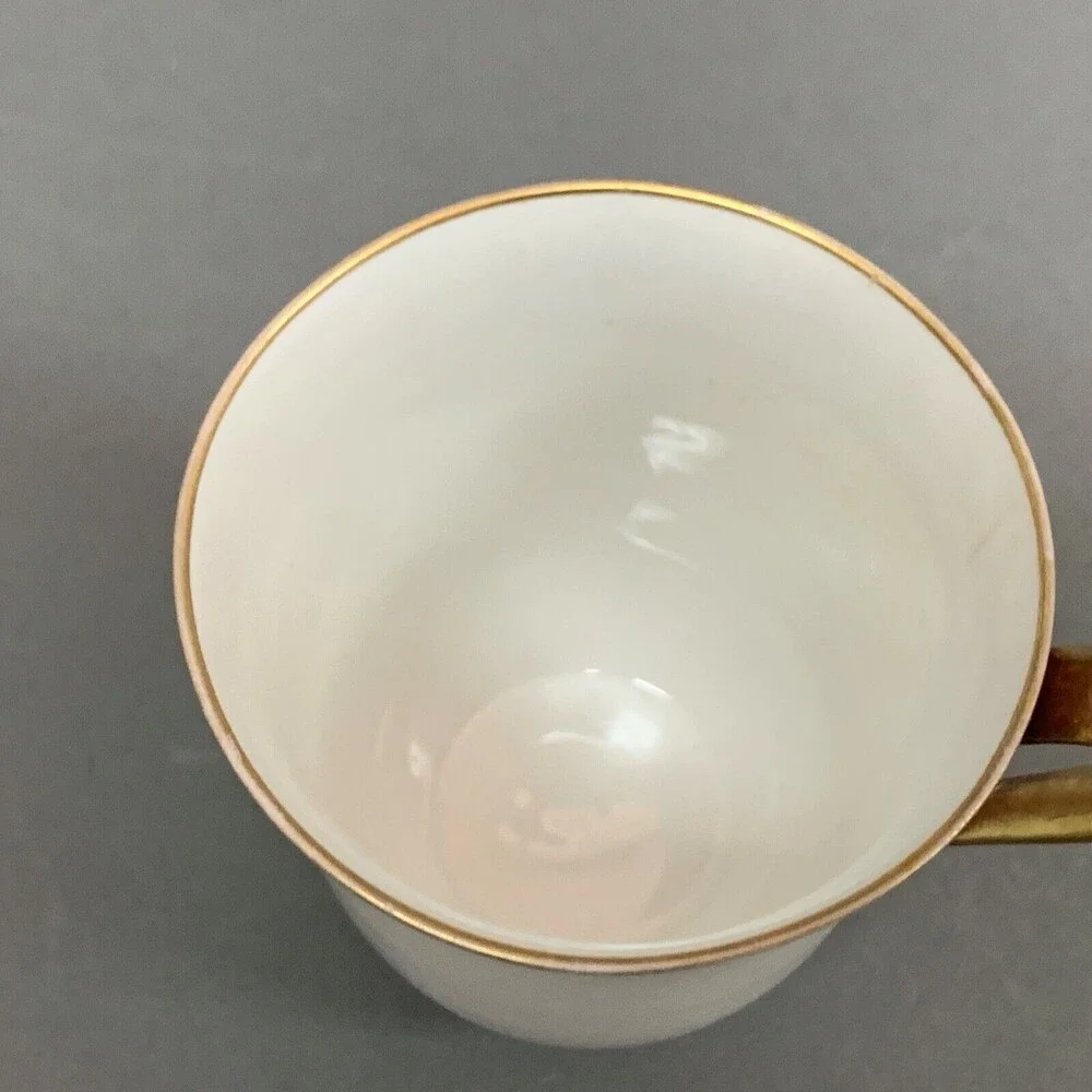 L S &‎ S Limoges France White Gold Trim Cup and Saucer Set